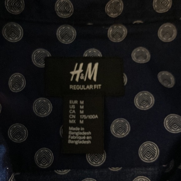 Mens Button up short sleeve - H&M brand - Navy - Picture 4 of 5
